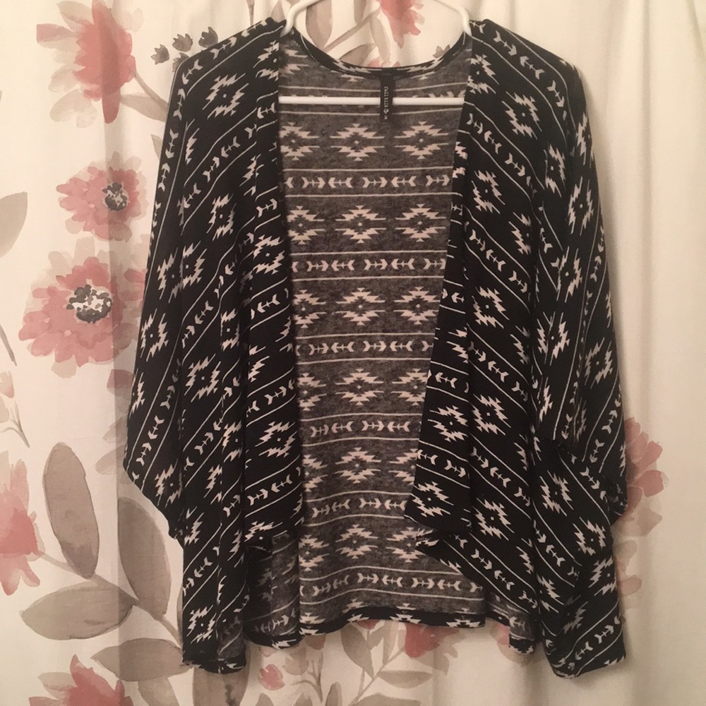 Aztec print cardigan